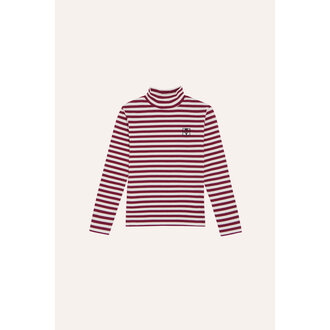 The Campamento The Campamento Burgundy Stripes Turtle Neck Tshirt