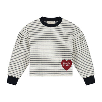 Charlie Petite Charlie Petite Sien Sweater Stripes Ecru/Navy