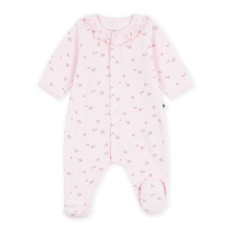 Petit Bateau Petit Bateau A0GAH babypyjama kraag bloemenprint roze