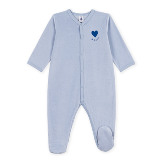 Petit Bateau Petit Bateau  A0GJ7 babypyjama velours blauw