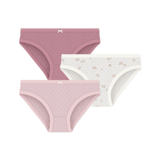 Petit Bateau Petit Bateau A0GQA set van 3 slips bloem roze
