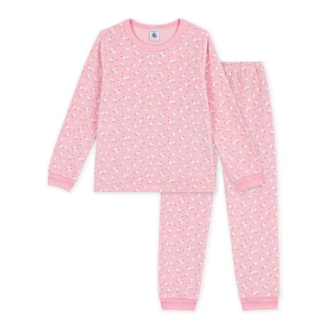 Petit Bateau Petit Bateau A0HD1 fluwelen pyjama bloemenprint roze