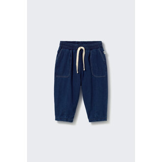 Cozmo Cozmo herringbone twill denim baby pants navy