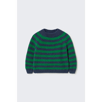 Cozmo Cozmo light tricot knit striped baby sweater grass navy