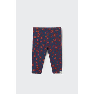 Cozmo Cozmo brushed animal print fleece baby leggings navy