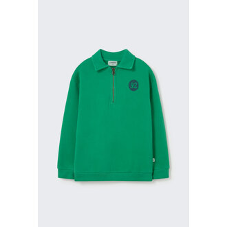 Cozmo Cozmo washed brushed fleece polo sweatshirt match grass