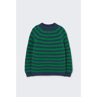 Cozmo Cozmo light tricot knit striped sweater grass navy