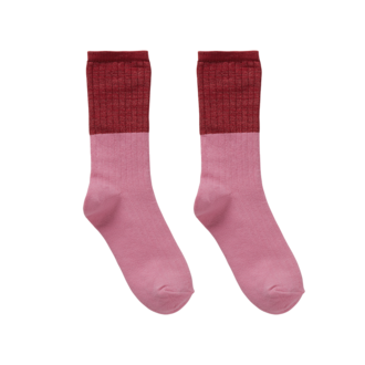 Sproet & Sprout Sproet & Sprout Socks colourblock pink Garnet