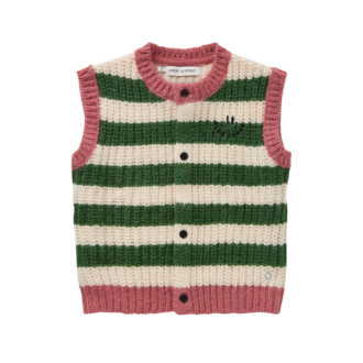 Sproet & Sprout Sproet & Sprout Knitted vest stripes Deep green