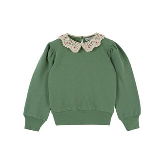 Emile et Ida Emile Et Ida sweat col crochet olive