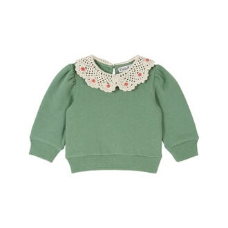Emile et Ida Emile Et Ida sweat col crochet olive baby