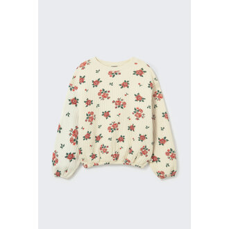 Cozmo Cozmo quilted floral print sweatshirt ivory