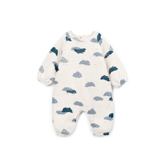 Play Up Play Up printed jersey jumpsuit clouds detail