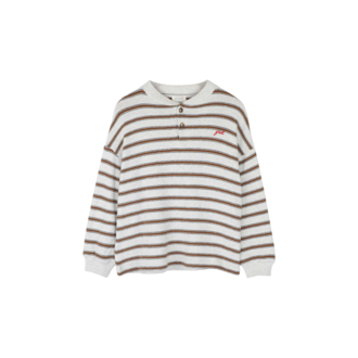 Jenest Jenest james ls tshirt brown grey melange