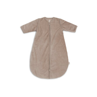 Jollein Jollein slaapzak met afritsbare mouw rond RIB Milky Coffee