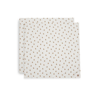 Jollein Jollein Hydrofiele Doek Large 115x115cm Mini Teddy Bear (2pack)