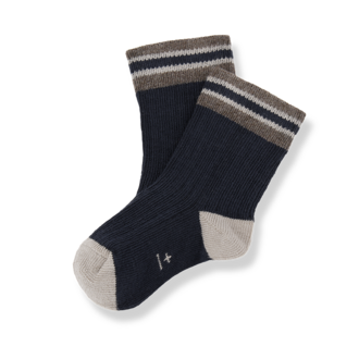 1 + in the family 1+ in the family SICILIA ribbed plain socks blue
