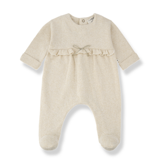 1 + in the family 1+ in the family CARDENAC jumpsuit w/feet ecru
