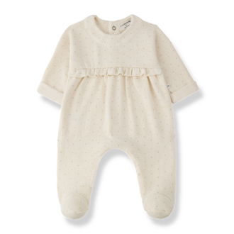 1 + in the family 1+ in the family NARBONNE girly jumpsuit w/feet ecru