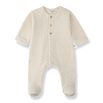 1 + in the family 1+ in the family PAU jumpsuit w/feet ecru