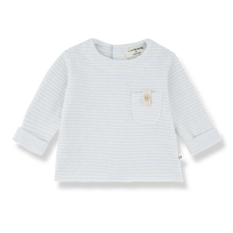 1 + in the family 1+ in the family BELFORT l.sleeve pocket t-shirt ciel