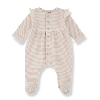 1 + in the family 1+ in the family ORLEANS girly jumpsuit w/feet nude