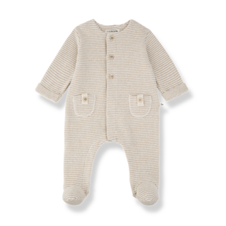 1 + in the family 1+ in the family METZ jumpsuit w/feet beige