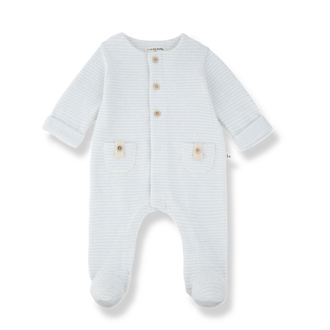 1 + in the family 1+ in the family METZ jumpsuit w/feet ciel