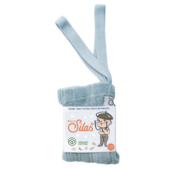 Silly Silas Silly Silas GRANNY TEDDY FOOTED cotton tights misty blue