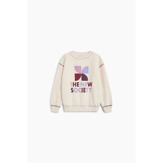 The New Society The New Society TNS Logo Sweatshirt Whisper White Melange Multicolor