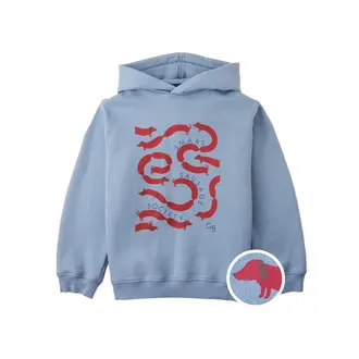 Gingersnaps Gingersnaps Anton Fleece Pullover Hoodie Sausage Maze Graphic Blue