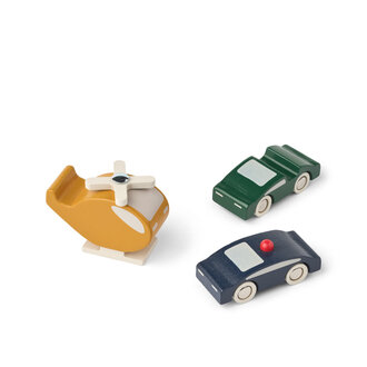 Liewood Liewood Jordy Vehicle Set 3-pack Classic Navy / Yuzu Mix
