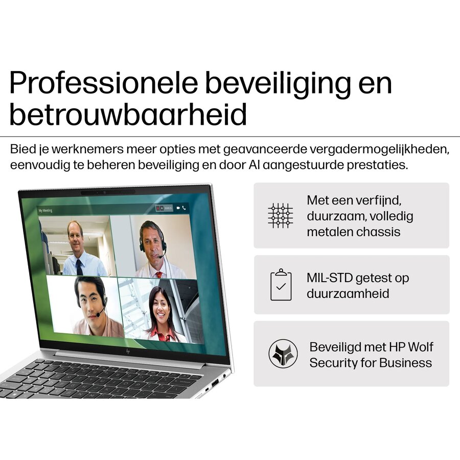 Elitebook 840 G11 - 4G LTE (Wwan) - Intel Core ultra 7 155U - 16GB - 512GB SSD - 14" WUXGA (1920x1200) Touchscreen -  Verlicht toetsenbord  - Vingerprint Scanner - Windows 11 Pro - QWERTY - Nieuw