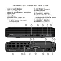 HP ProDesk 600 G6 Desktop Mini - Intel Core i3-10100T - 8GB - 256GB SSD - Win 11 Home (Zichtbaar gebruikt)