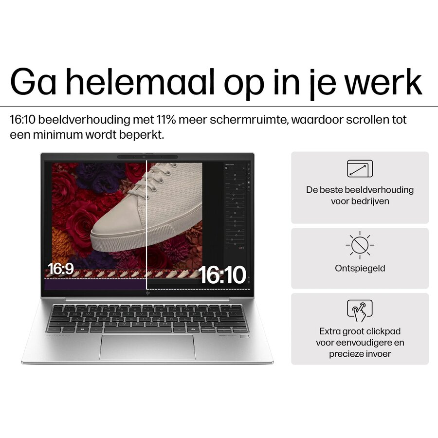 Elitebook 840 G11 - Intel Core Ultra 5 135U - 16GB - 512GB SSD - 14 inch Touchscreen WUXGA 1920x1200 - Verlicht toetsenbord - Fingerprint Scanner - Win 11 Pro - Refurbished: Uitstekend