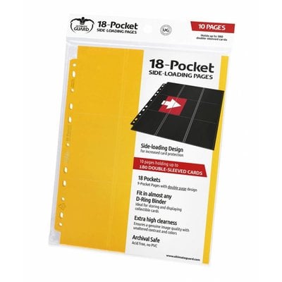 Ultimate Guard 18-Pocket Pages Side-Loading Yellow (10)