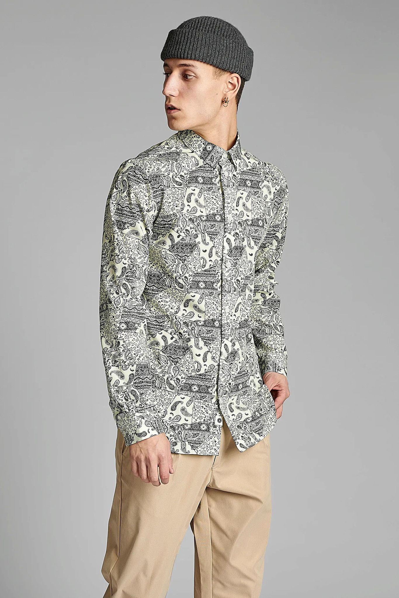 Aklouis Poplin Paisley Cream Shirt - BLACKFISH Brand New \u0026 Vintage
