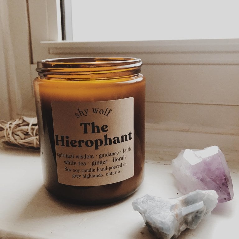 Shy Wolf Candles Tarot Candle THE HIEROPHANT