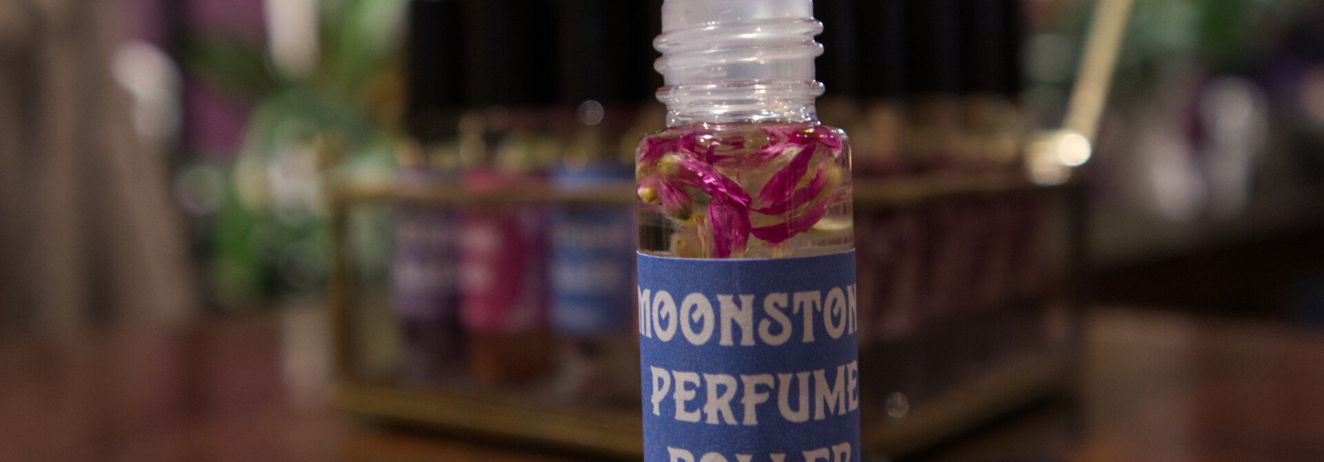 Gemstone Perfume Roller RAINBOW MOONSTONE