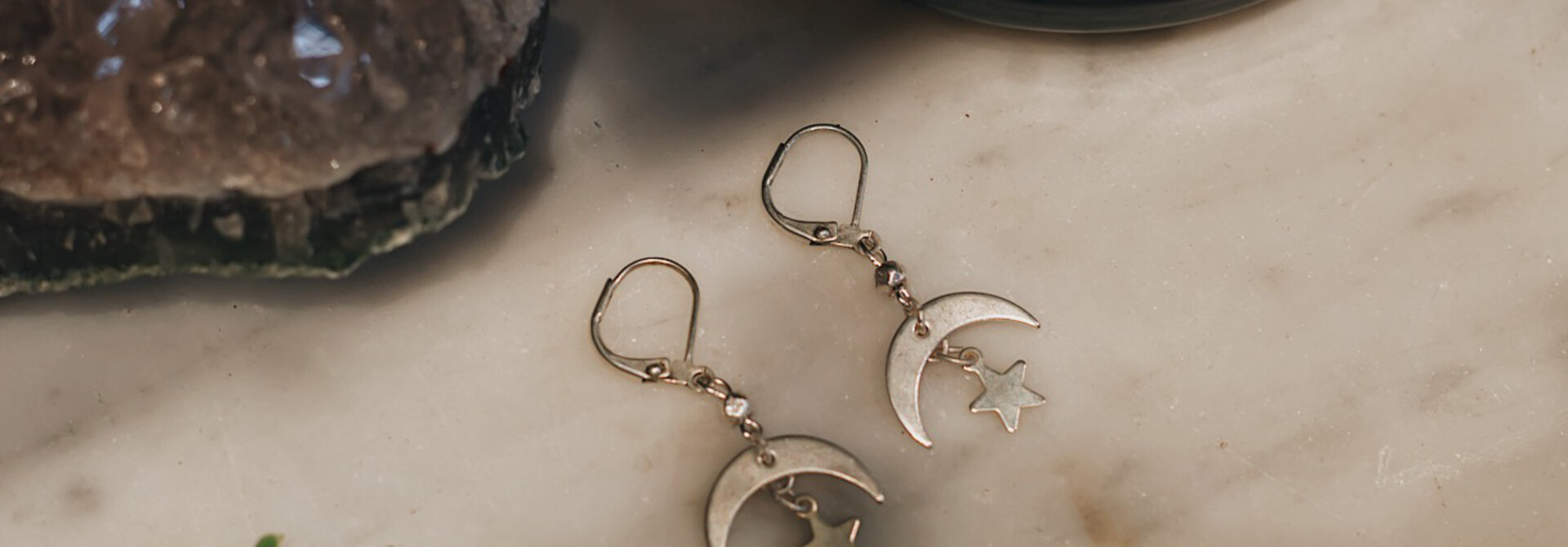 Fairtrade Moon And Star Earrings Zilver