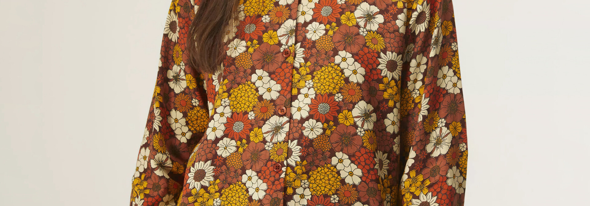 Retro Autumn Flower Blouse