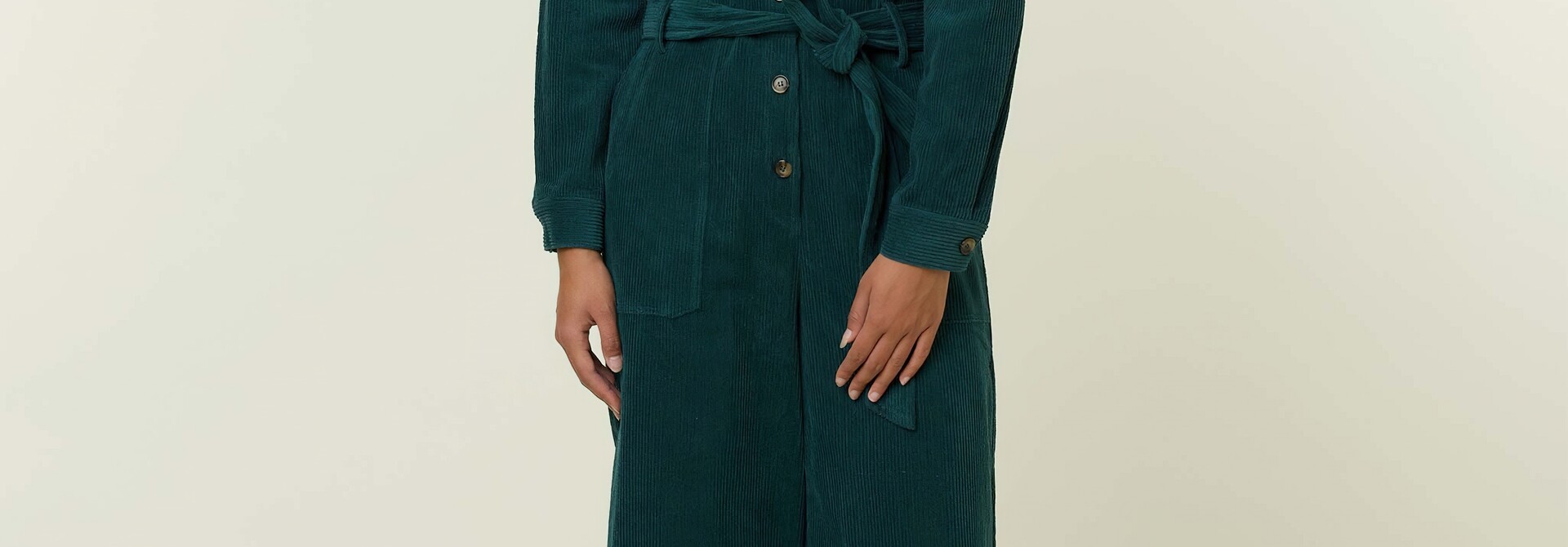 Sandrine Vert Forest Corduroy Jumpsuit