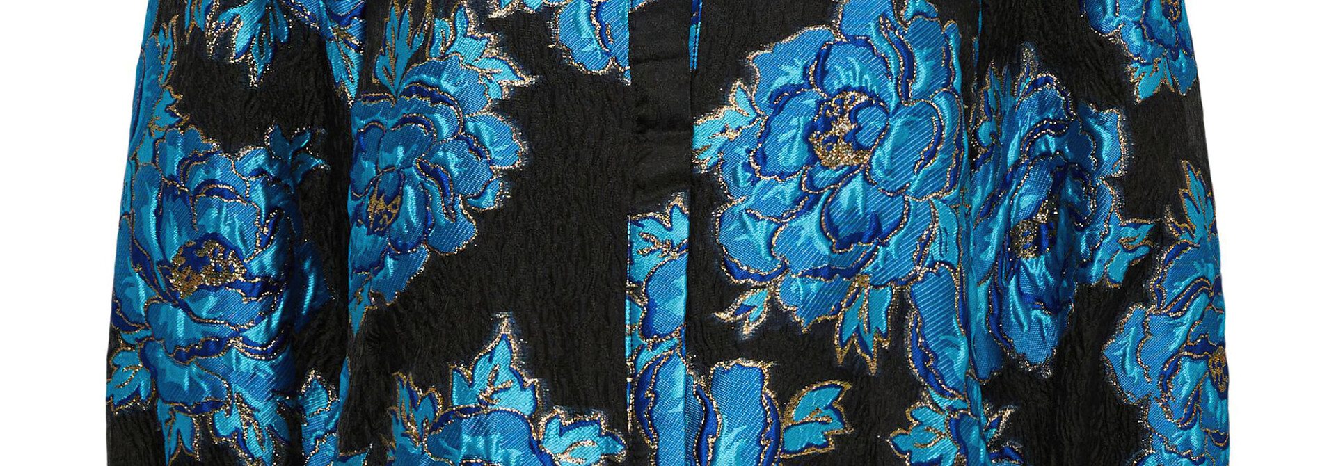 Yasrosies Blu Fiore Baroque Jacquard Blouse