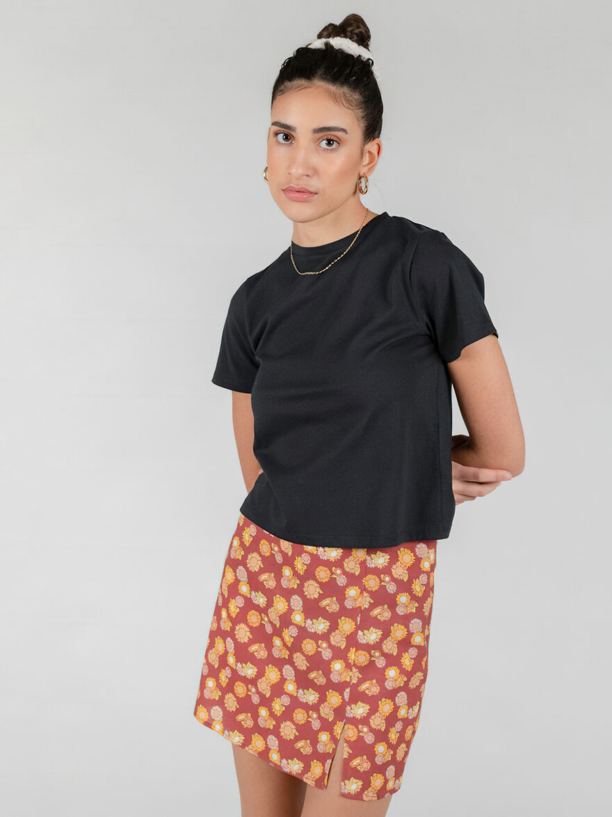 Sunflower Sunset Linen Skirt