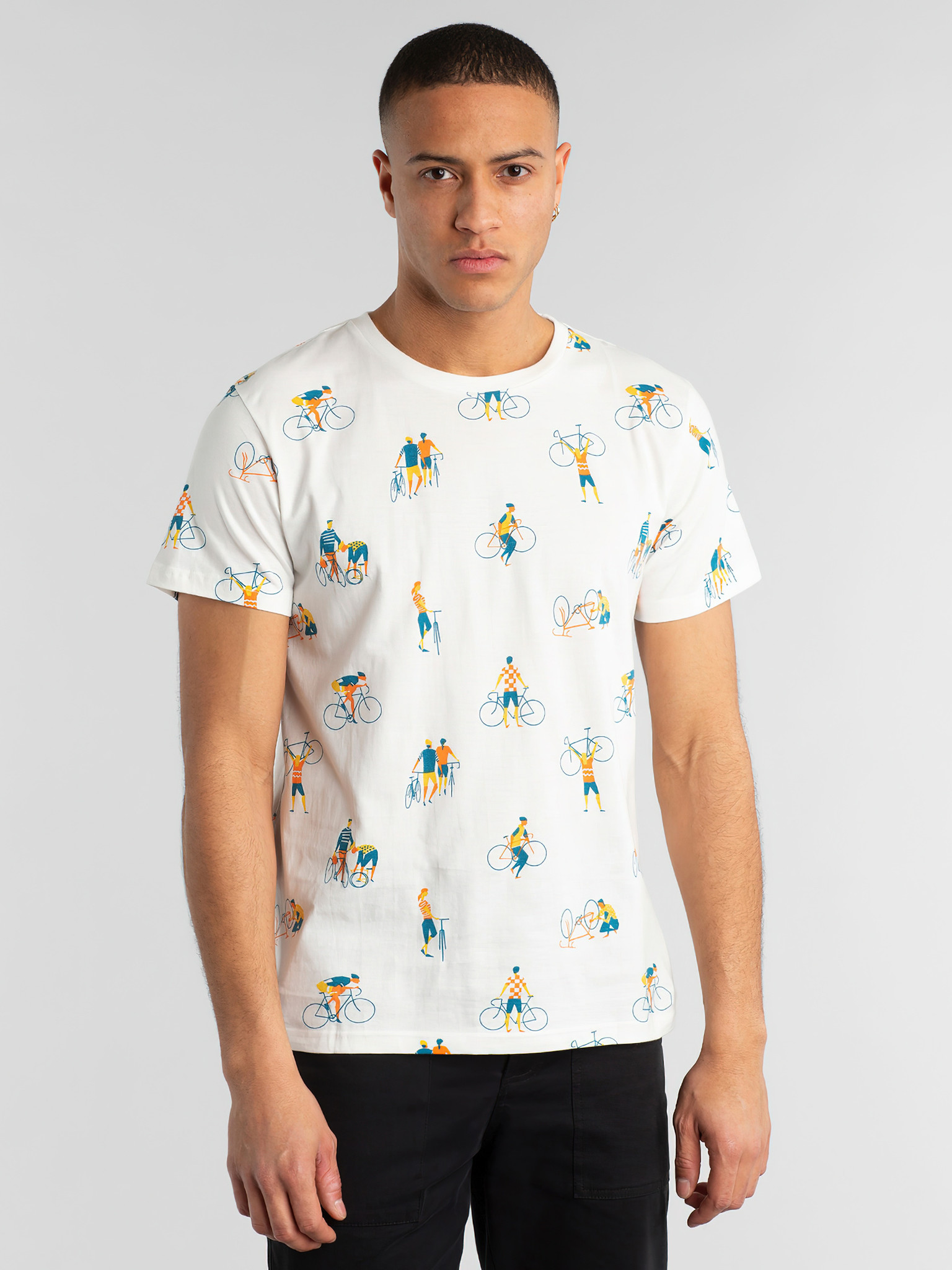 ♣ Stockholm Bike People Off-White Tee-1