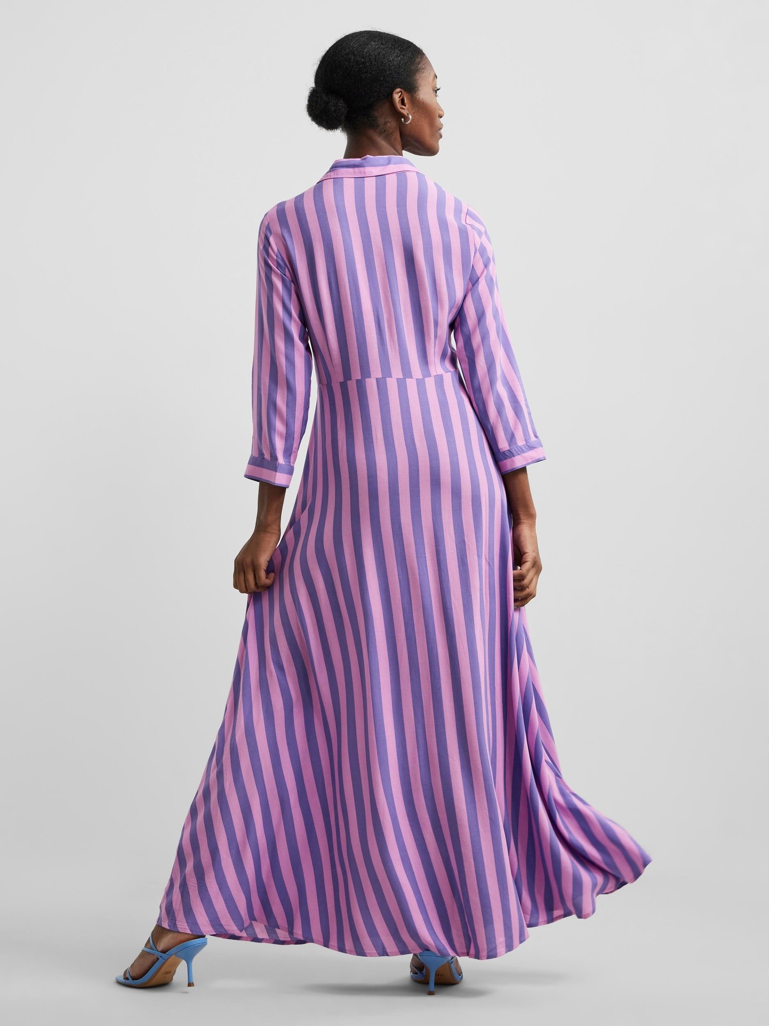 ♣ Yassavanna Stripey Cotton Candy Shirt Dress-3