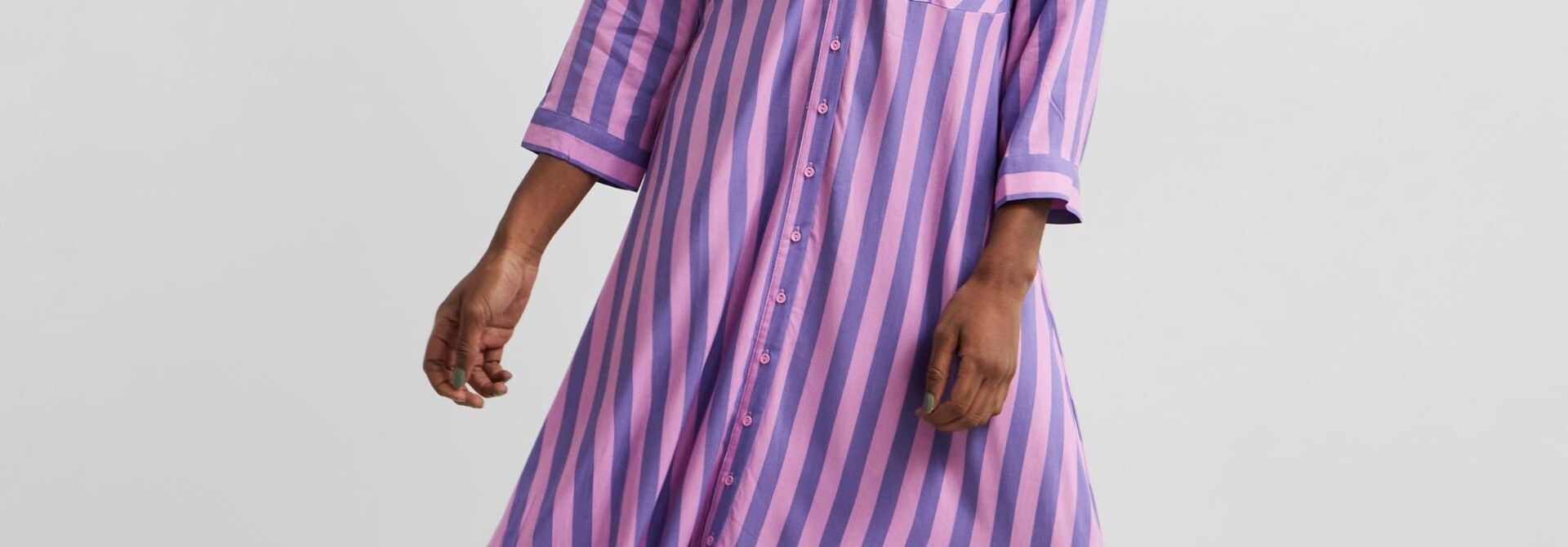 ♣ Yassavanna Stripey Cotton Candy Shirt Dress