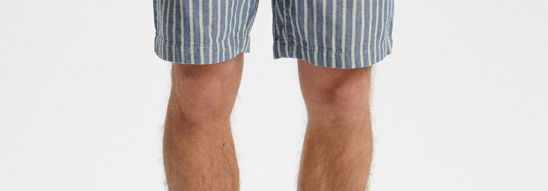 Aklt John Sea Blue Soft Stripe Shorts