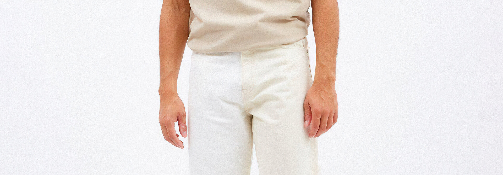 ♣ Omar - Two Tone White Jeans