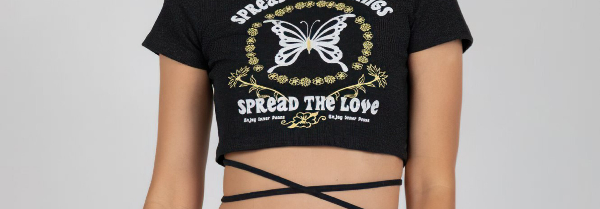♣ Butterfree Grey Crop Top